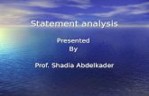 Statement analysis PresentedBy Prof. Shadia Abdelkader.