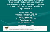 Developing Population Health Clinical Informatics System Requirements to Support Primary Care Delivery and Quality Improvement Developing Population Health.