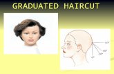 GRADUATED HAIRCUT. Graduated haircut A graduated shape or wedge, an effect or haircut that results from cutting the hair with tension, low to medium elevation.
