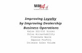 Improving Loyalty by Improving Dealership Business Operations Raise SSI/CSI Scores Drive Accountability Eliminate Waste Improve Profits Increase Sales.