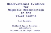 Observational Evidence for Magnetic Reconnection in the Solar Corona Len Culhane Mullard Space Science Laboratory University College London.