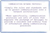 COMMUNICATION NETWORK PROTOCOLS Simply the rules and standards set up to govern communications over a network architecture More specifically, communication.