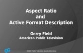 Q G WGBH Public Television Quality Workshop 1 Aspect Ratio and Active Format Description Gerry Field American Public Television.