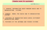 1. GENERAL INFORMATION ABOUT MODERN RADIO AND TV BROADCASTING SYSTEMS 2. GENERAL MODEL FOR RADIO AND TV BROADCASTING SYSTEM 3. FEATURES OF PROPAGTION RADIO.