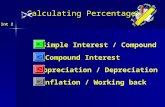 Simple Interest / Compound Calculating Percentages Int 2 Compound Interest Appreciation / Depreciation Inflation / Working back.