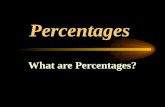 Percentages What are Percentages?. Percentages are measures out of a 100 Percentages.