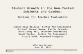 Measured Progress ©2012 Student Growth in the Non-Tested Subjects and Grades: Options for Teacher Evaluators Elena Diaz-Bilello, Center for Assessment.