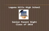 Laguna Hills High School Senior Parent Night Class of 2016.