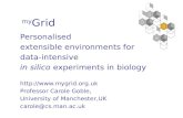 My Grid Personalised extensible environments for data-intensive in silico experiments in biology  Professor Carole Goble, University.