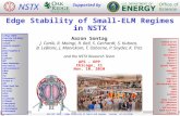 Edge Stability of Small-ELM Regimes in NSTX Aaron Sontag J. Canik, R. Maingi, R. Bell, S. Gerhardt, S. Kubota, B. LeBlanc, J. Manickam, T. Osborne, P.