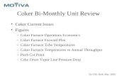 Coker Bi-Monthly Unit Review Coker Current Issues Figures –Coker Furnace Operations Economics –Coker Furnace Forward Plan –Coker Furnace Tube Temperatures.