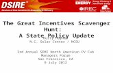 The Great Incentives Scavenger Hunt: A State Policy Update Rusty Haynes N.C. Solar Center / NCSU 3rd Annual SEMI North American PV Fab Managers Forum San.