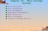 Silberschatz, Galvin and Gagne  2002 14.1 Operating System Concepts Chapter 14: Mass-Storage Systems Disk Structure Disk Scheduling Disk Management Swap-Space.