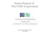 Status Report of The CMS Experiment Christos Leonidopoulos CERN-PH on behalf of the CMS Collaboration 102 nd LHCC Meeting, CERN 7 July 2010.