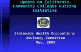 Update on California Community Colleges Nursing Initiative Statewide Health Occupations Advisory Committee May, 2008.