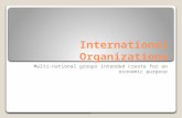 International Organizations Multi-national groups intended create for an economic purpose.