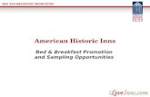 American Historic Inns Bed & Breakfast Promotion and Sampling Opportunities.