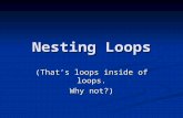 Nesting Loops (Thatâ€™s loops inside of loops. Why not?)