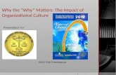 Why the “Why” Matters: The Impact of Organizational Culture Presentation for: 2012 Fall Conference.