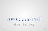 10 th Grade PEP Goal Setting. Overview 1.Review Personal Education Plan (PEP) goals 2.Use college and career readiness definition and indicators to discuss.