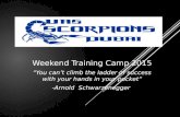Weekend Training Camp 2015 “You can’t climb the ladder of success with your hands in your pocket” -Arnold Schwarzenegger.