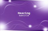 Hearing Subtitle. The Physics of Sound  Frequency: The number of cycles a sound wave completes in a given period of time  Amplitude: the Strength of.