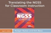 Translating the NGSS for Classroom Instruction Rodger Bybee and Kim Bess April 5, 2014.