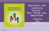 Emotions and Learning Styles: Why these are important Chapter Two- Supplement McGraw-Hill/Irwin.