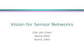 Vision for Sensor Networks CSE 291 Chien Spring 2003 April 8, 2003.