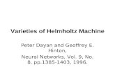 Varieties of Helmholtz Machine Peter Dayan and Geoffrey E. Hinton, Neural Networks, Vol. 9, No. 8, pp.1385-1403, 1996.