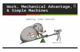 Work, Mechanical Advantage, & Simple Machines making jobs easier.
