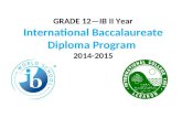 GRADE 12—IB II Year International Baccalaureate Diploma Program 2014-2015.