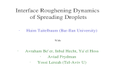 Interface Roughening Dynamics of Spreading Droplets Haim Taitelbaum (Bar-Ilan University) With: Avraham Be’er, Inbal Hecht, Ya’el Hoss Aviad Frydman Yossi.