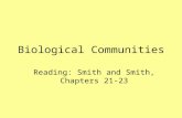 Biological Communities Reading: Smith and Smith, Chapters 21-23.
