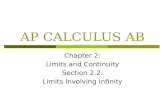 AP CALCULUS AB Chapter 2: Limits and Continuity Section 2.2: Limits Involving Infinity.