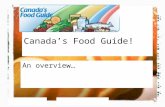 Canada’s Food Guide! An overview…. The Food Guide and Wellness What part of the Wellness Wheel does The food guide fall under? For 2 min at your table.