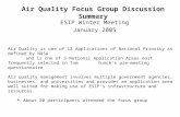 Air Quality Focus Group Discussion Summary ESIP Winter Meeting January 2005 Air Quality is one of 12 Applications of National Priority as defined by NASA.