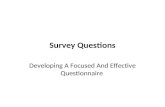 Survey Questions Developing A Focused And Effective Questionnaire.