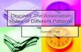 Discover The Association Rules of Different Patterns Xuemei Fan.