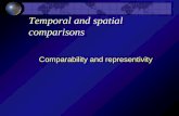 Temporal and spatial comparisons Comparability and representivity.