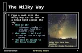 Susan CartwrightOur Evolving Universe1 The Milky Way n From a dark site the Milky Way can be seen as a broad band across the sky l l What is it?   telescopes.