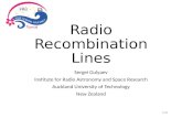Radio Recombination Lines Sergei Gulyaev Institute for Radio Astronomy and Space Research Auckland University of Technology New Zealand 1/50.
