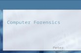 Computer Forensics Peter Caggiano. Outline My Background What is it? What Can it do and not do? Goals Evidence Types of forensics Future problems How.