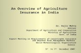 An Overview of Agriculture Insurance in India Dr. Rajiv Mehta Adviser Department of Agriculture and Cooperation Ministry of Agriculture Govt. of India.