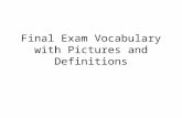 Final Exam Vocabulary with Pictures and Definitions.