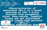 Characterization of persistent HIV-1 in a broad spectrum of CD4 + T-cells isolated from peripheral blood, bone marrow, lymphoid tissue and gut associated.