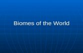 Biomes of the World. Two major Types of Biomes 1. Terrestrial Biome – Those biomes found on land, mainly characterized by plant life. 2. Aquatic Biome