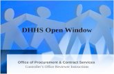 DHHS Open Window Office of Procurement & Contract Services Controller’s Office Reviewer Instructions.