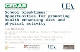 School breaktimes: Opportunities for promoting health enhancing diet and physical activity Flo Harrison University of East Anglia, School of Environmental.