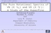 June 18, 2007 62 nd Symp. on Molec. Spectrosc. The Pure Rotational Spectra of VN (X 3  r ) and VO (X 4  - ): A Study of the Hyperfine Interactions Michael.